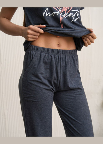 Темно-синяя комплект со штанами и футболкой на завязках Nicoletta