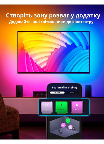 Світлодіодна стрічка Play Gradient 55 для Ambilight підсвічування телевізора 55-60 дюймів Philips Hue (371763954)