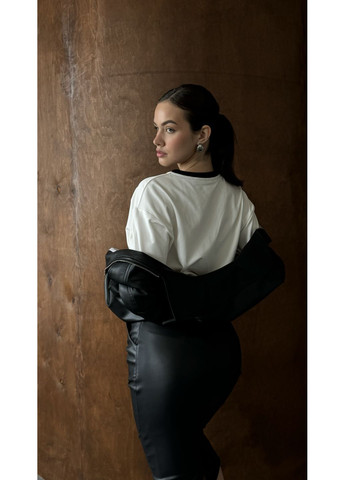 Чорна куртка з екошкіри косуха No Brand