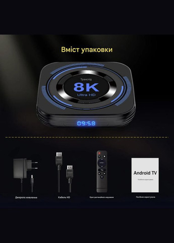 Смарт Приставка 4/64 Gb Android 12 Налаштована Transpeed (329431692)