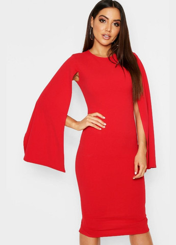 Червона повсякденний сукня Boohoo однотонна