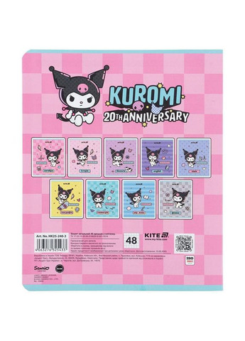 Предметный тетрадь 48 листов, клетка, софт тач+УФ, HK, алгеб (HK25-240-3) Kite (362431237)