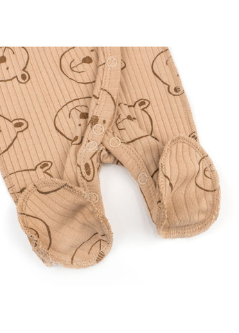 Комбінезон для немовлят на кнопках інтерлок Bear on coffee Коричневий dexter's (370080592)