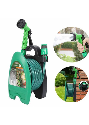 Поливочный шланг 10 м с катушкой и распылителем на 7 режимов CT-1212 Green No Brand (350349201)