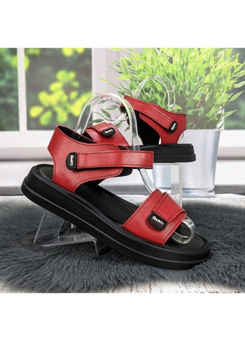 Красные босоножки женские кожаные Fashion с ремешком
