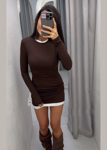 Коричнева повсякденний сукня жіноча Україна однотонна