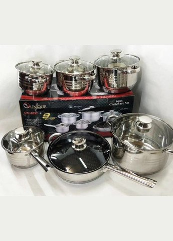 Набор кастрюль UN-5037 12 пр (16, 16, 18, 20, 24, сковорода 24 см) (1756375377) Unique (333828178)