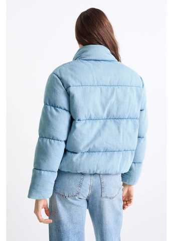 Голубая демисезонная стеганная джинсовая куртка C&A