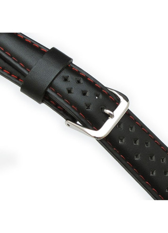 Черный кожаный ремешок для часов Taikonaut Diamond Punch Holes 18 мм MiLTAT (292132761)