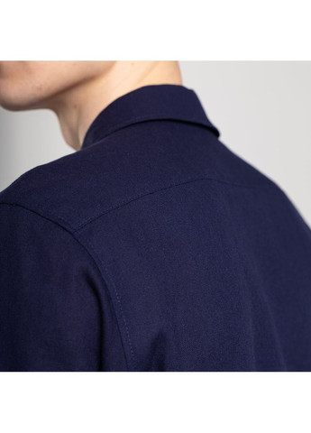 Темно-синяя повседневный рубашка однотонная Pobedov