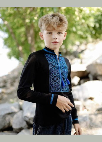 Блакитна вишиванка для хлопчика з довгим рукавом hc (h001-6128-015-22) Be in fashion (335215144)