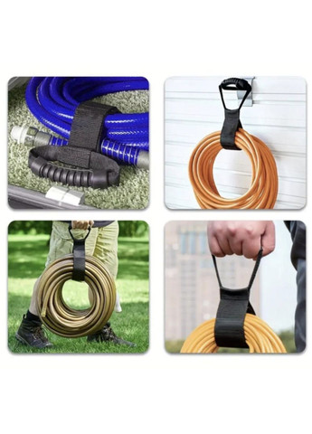 Липучка-лента с ручкой для кабеля троса и шланга органайзер 570 мм 1 шт Черная Lencent (354821992)