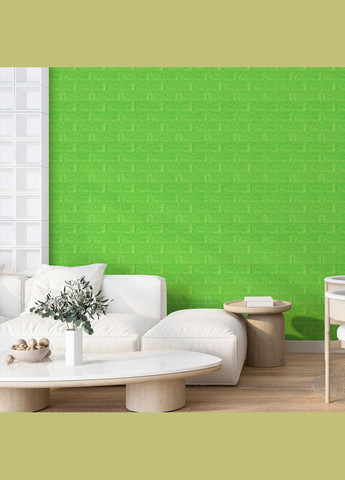 3D панель самоклеющаяся кирпич Зеленый 700x770x7мм (0137) SW-00000051 Sticker Wall (292564699)