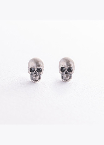Серьги - пусеты Череп в серебре 123301 Oniks (264025107)