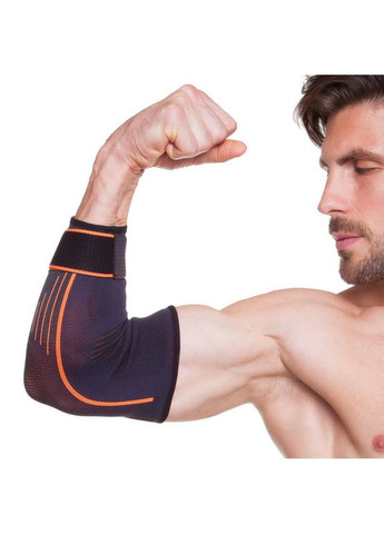 Налокотник эластичный с фиксирующим ремнем (1шт) 711CA (полиэстер, нейлон, спандекс, р-р L-XL, черно-оранжевый) (711CA) Extreme (361438483)