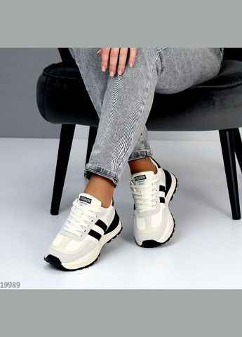 Демисезонные женские кроссовки эко-кожа, кроссовки SWIN SHOES Perky серо-бежевые демисезоны (300372328)