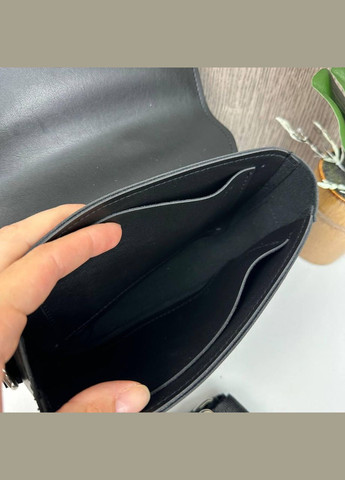 Жіноча міні сумочка клатч на плече екошкіра чорна (sku_1523) No Brand (330576226)
