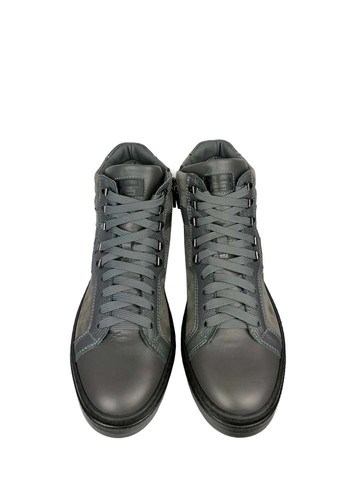 Серые мужские кеды-хайтопы кожаные классические Baldinini