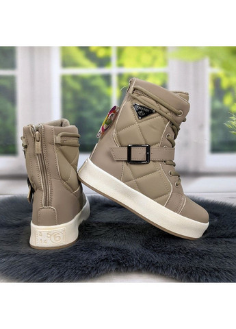 Бежевые повседневные зимние ботинки подростковые зимние для девочки Jong Golf