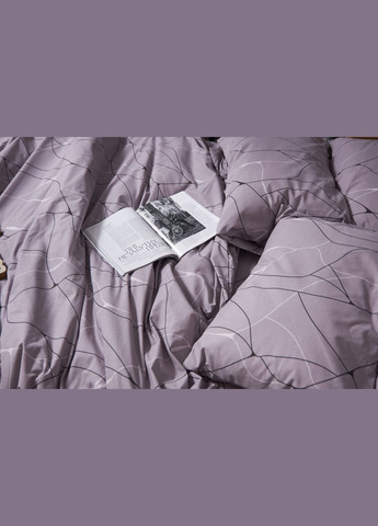 Комплект постільної білизни Бязь Gold Люкс двоспальний 175х210 наволочки 2х40х60 (MS-820004100) Moon&Star Graphite (288536303)