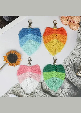 Набір макраме для творчості та ручного в'язання брелока для ключів або декору на сумку 10х16см, рожевий No Brand (369802863)