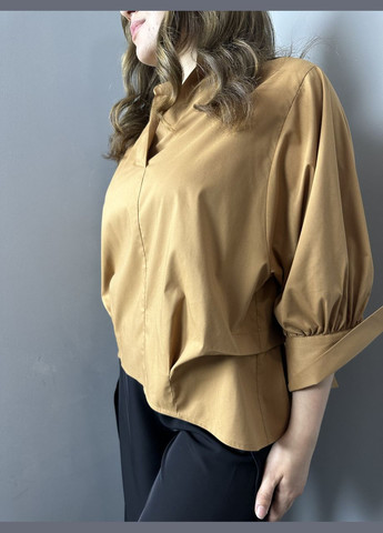 Коричнева сорочка жіноча кавова базова котонова дизайнерська mkad7467-13 Modna KAZKA