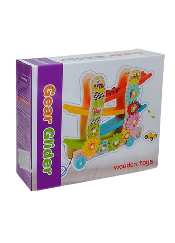 Трек-каталка деревянная, с шестернями, 4 уровня, 4 машинки ( МІС (314711379)