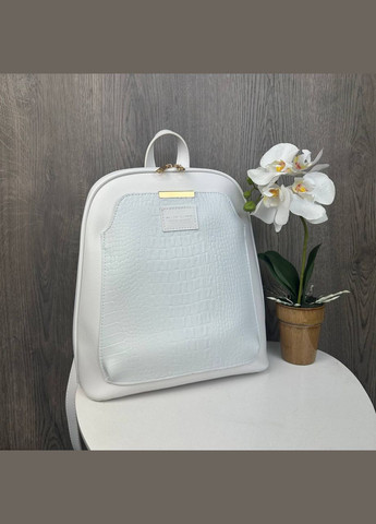 Женский городской рюкзак сумка трансформер KIRS сумка-рюкзак рептилия белый Eton (316471058)