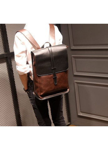 Стильний міський рюкзак чоловічий зі штучної шкіри коричневий для ноутбука та повсякденного використання Eton (363135872)