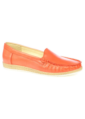Оранжевые женские туфли на низком каблуке украинские - фото
