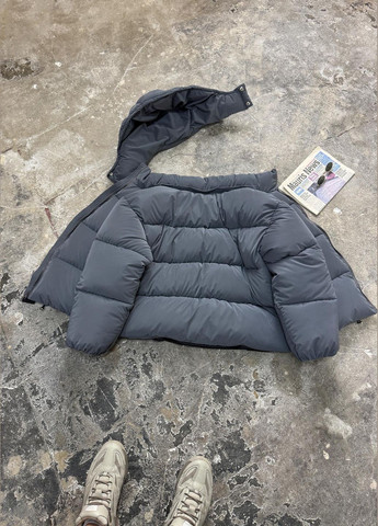 Графітова зимня куртка пуховик оверсайз No Brand