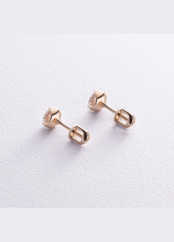 Сережки - пусети з фіанітами (жовте золото) с08346 Oniks (264025420)