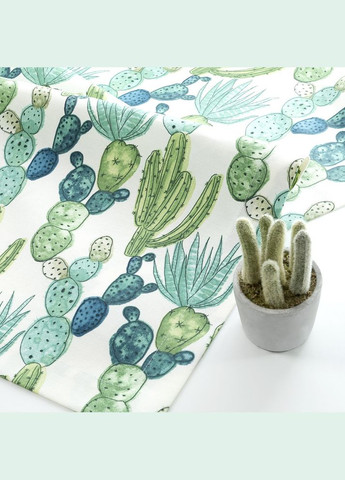 Скатерть 140х170 см с пятно и водоотталкивающей пропиткой хлопок кактус зеленый IDEIA (343053488)