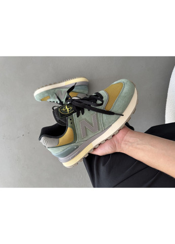 КРОСІВКИ ЖІНОЧІ NEW BALANCE 574 LEGACY STONE ISLAND OLIVE / YELLOW НЬЮ БЕЛАНС 574 No Brand комбіновані демісезони (368868385)