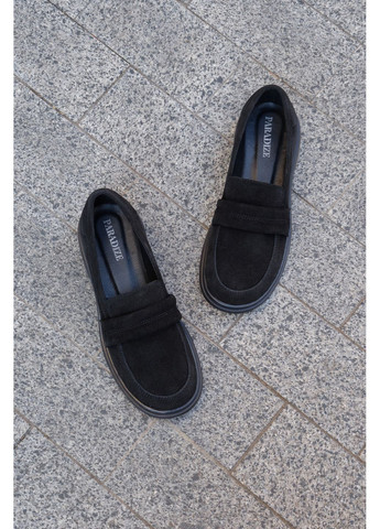 Paradize Жіночі лофери з чорної замші, стильні, зручні, з устілкою Memory Foam (відшив 3 дні) лофери чорний з натуральна замша, україна — демісезон (352691251)