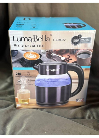 Электрочайник LB-59022 электрический чайник с защитой от перегрева 2 л Черный 1500 Вт Luma Bella (368904433)