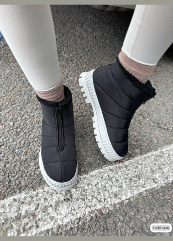 Дутики водонепроникні набивне хутро по всій висоті чорні No Brand (312311399)