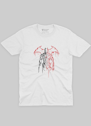 Белая демисезонная футболка для мальчика с принтом супергероя - бэтмен (ts001-1-whi-006-003-003-b) Modno