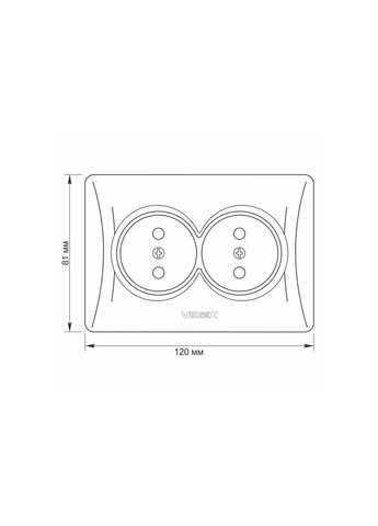 Двойная розетка с повышенной огнеупорностью BINERA VF-BNSK2-BG черный графит Videx (333338472)