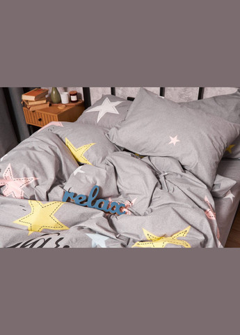 Комплект постельного белья Бязь Gold Люкс «Gray Stars» Детский 110х140 наволочки 2х40х60 (MS-830000101) Moon&Star GrayStars (293173223)