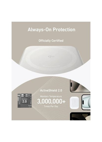 Батарея универсальная MagGo 10000mAh, Qi2/15W, PD, 27W, USB-C, white (A1654G21) Anker Qi2/15W, PD, 27W, USB-C, white, MagGo 10000mAh (370021363)