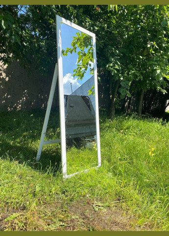 Дзеркало велике на підлогу в прямій рамі білого кольору на ніжці 170 х 80 см No Brand (333823354)
