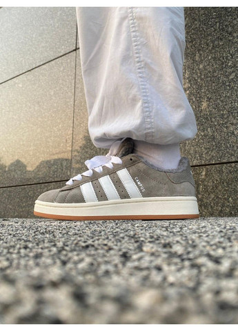 Сірі Зимовий кросівки чоловічі adidas campus 00s fur grey white адідас кампус No Brand