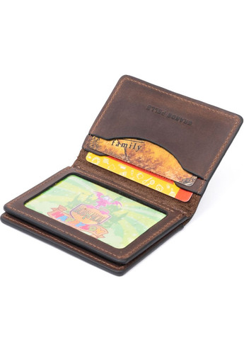 Визитница с обложкой для ID-паспорта из натуральной кожи 11292 Коричневая Grande Pelle (329149344)