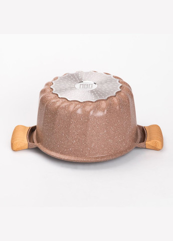 Набор посуды, 3 кастрюли, толстодонное алюминиевое дно с лопаткой и половником, кофейный HP-4-401CO MGC (306849095)