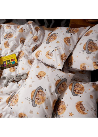 Комплект постільної білизни Бязь Gold Люкс двоспальні 175х210 наволочки 4х70х70 (MS-820009844) Moon&Star Teddy Dreams (356113715)