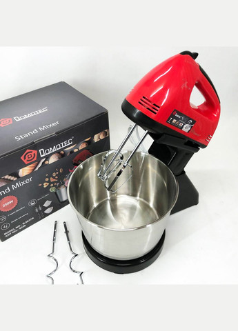 Міксер ручний з чашею R6637R 2 літри 250 W, Міксер стаціонарний з чашею з нержавіючої сталі Domotec (364666065)