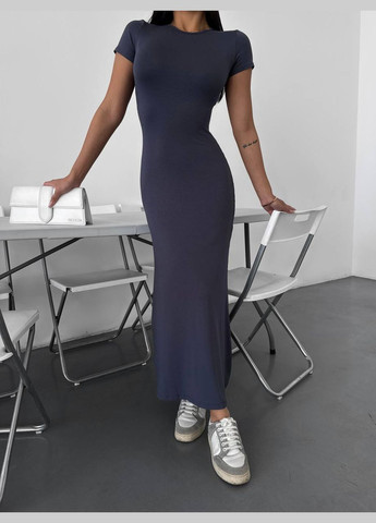 Графітова кежуал сукня N.Family однотонна