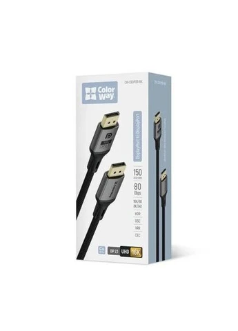 Кабель DisplayPort (M) - DisplayPort (M), 1.5 м, Black,, V2.1, 16K / 60 Гц (CW-CBDP091-BK) 000-CW-CBDP091-BK Colorway (395343880)