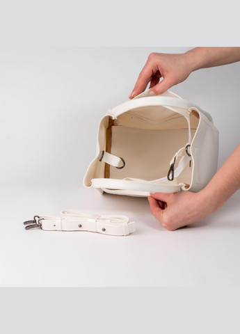 Сумка жіноча Шопер функціональна біла з екошкіри NIUNIU (333594191)